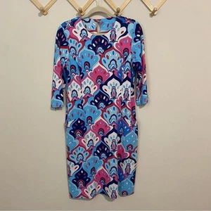 J. McLaughlin Catalyst Psychedelic Sheath Dress size Large - Picture 1 of 9