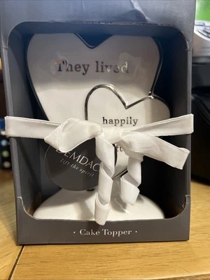 Topper de pastel de boda vivieron felices para siempre cerámica nuevo Foto 1 de 2