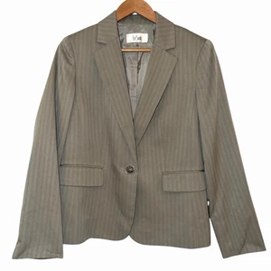 Le Suit Donna Taglia 8 Blazer 1 Bottone Giacca Tuta Separata Grigio Ombra Gessato - Foto 1 di 8