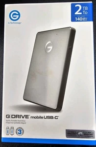 G-Technology G-DRIVE Mobile USB-C 2 TB Portable Hard Drive Space Gray Sealed NIB - Zdjęcie 1 z 6