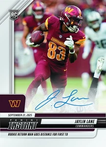 2025 Panini Instant NFL Jaylin Lane Rookie Premiere Signatures Auto SSP /99 PRE - Bild 1 von 2
