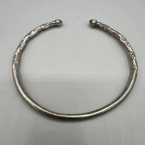 Brazalete de plata esterlina caribeño cacao vaina torsión esclavo mediados de siglo de colección - Imagen 1 de 7