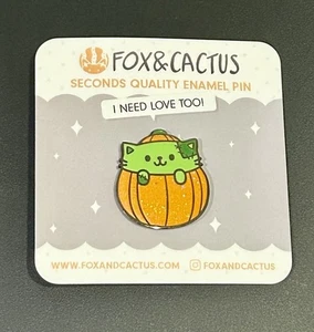 New Fox & Cactus Pumpkin 🎃 Enamel Pin - Picture 1 of 1