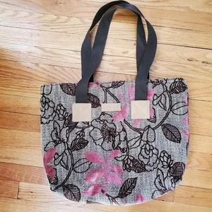 Swavelle Mill Creek Tapestry Floral Tote Velvet Fabric Shoulder Bag Pink Brown - Picture 1 of 9