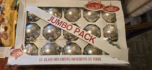 Vintage Coby Jumbo Pack Silber Weihnachtsschmuck 1,75" Glaskugeln - 24er Set - Bild 1 von 1