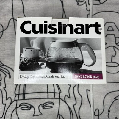 NUEVO en caja! Jarra de café de vidrio de repuesto CUISINART 10 tazas ~ negra DCC-RC10B Foto 1 de 4