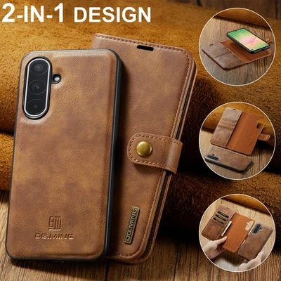 Leather Wallet Flip Case For Samsung S25 Edge S24 S23 FE S22 Ultra A56 A55 Cover - Image 1 of 4