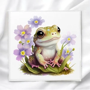 Frosch auf Lilie Pad Stoff Panel zum Quilten Basteln Nähen Quilt Block CFFP74963 - Bild 1 von 2