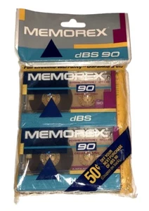 Versiegelte Memorex 2er-Packung DBS Normale Position Leere Bänder TRUE VINTAGE MIT ANGEBOT von 1992 - Bild 1 von 2