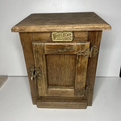 Vintage White Clad Oak Wood Ice Box End Table (17” x 14” x 11”). Beautiful. - Image 1 of 4