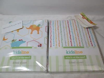 New  2 Kids Line WHO'S AT THE ZOO Crib Fitted Sheet 200TC NIP - Image 1 of 4