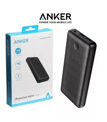 Anker PowerCore Select 20000 mAh Power Bank Dual USB 20k Fast Portable Charger - Image 1 of 4