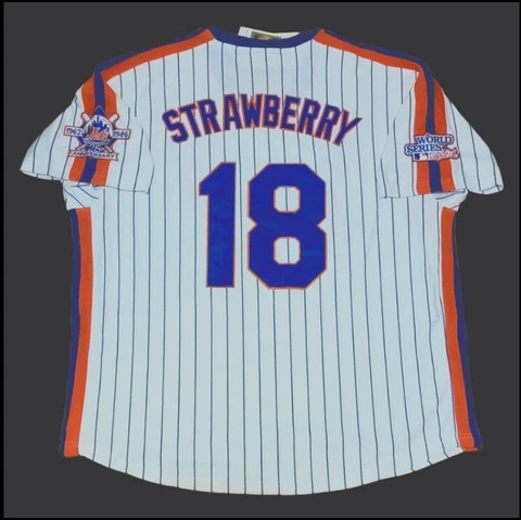 Darryl Strawberry Jersey New York Mets 1986 WS Throwback Stitched NEW Size 3XL Cover