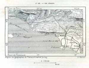 Los Angeles, California....Antique Map, Plan..1892 - Picture 1 of 1