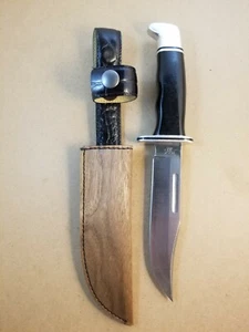 MASSGESCHNEIDERT NEU authentisch NUSSNUSSHOLZ Messer Gürtelhülle rechts ziehen Buck 119 HANDGEFERTIGT - Bild 1 von 11