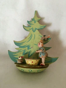 ANTIQUE STEINBACH-GERMANY WOOD PAINTED ORNAMENT WALL HANGER PLAQUE SCENE - Picture 1 of 9