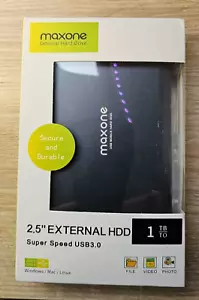 Maxone 1TB Tragbare Externe Festplatte HDD USB 3.0 2,5" Ultra Slim Aluminium - Bild 1 von 1