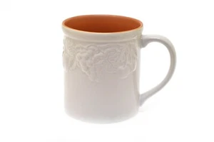 Crown Corning Sonora White Terracotta Embossed Fruit Mug 3.75" - Picture 1 of 3