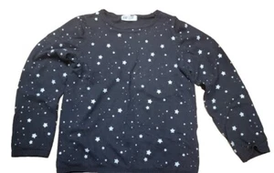H&M Girl Long Sleeve Sweater Black Silver Stars Dize 8-10 EUC! - Picture 1 of 6