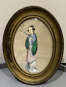ANTIQUE CHINESE QING RICE PAPER PAINTING - Picture 1 of 1