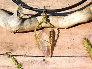 Rare Rutilated Clear Quartz Crystal Natural Pendant Necklace for Energy Healing - Picture 1 of 8