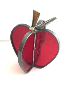 Adorno colgante de vidrieras rojas manzana de apreciación maestra 9"" cir 4"" T Holida - Imagen 1 de 6