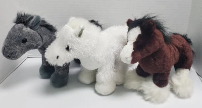 Lot of 3 Stuffed Plush Horse Clydesdale, American Albino, Arabian Ganz Webkinz - Image 1 of 4