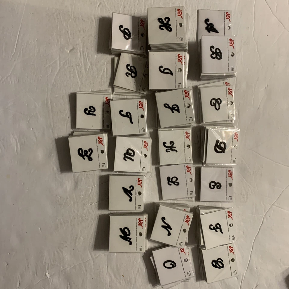 Joy Iron-On Embroidery. Letter Assortment Black.  Size .75 inch. - Image 1 of 2