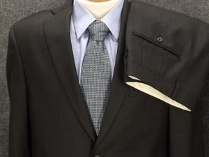 Jack Victor Suit 39R Gray Light Plaid 36x30 Pants 110 Italian Wool 2 Btn Jacket - Picture 1 of 15