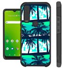 Fusion Case For Cricket Ovation 3 (2022) Hybrid Phone Cover Palm Trees