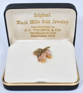 Spilla originale Black Hills oro 10 carati moscadina o foglia d'uva - Foto 1 di 12