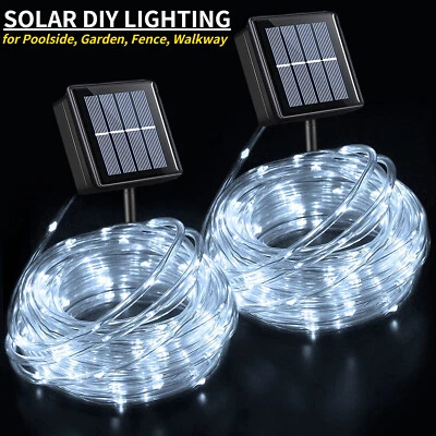 2PACK Outdoor Christmas Crystal Rope Solar LED Twinkle Fairy String Light Garden - Image 1 of 4