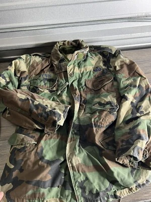 Vintage US Army Medium Mens Cold Weather, Field, Camo, Coat With Liner VGC - Image 1 of 4