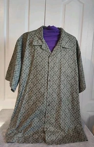 L.L. Bean Green Pattern Short Sleeve Button Up Traditional Fit Size XLarge Tall - Picture 1 of 3