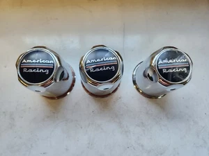 3 American Racing Chrome Push Thru Wheel Center Caps 1293000 - Picture 1 of 4