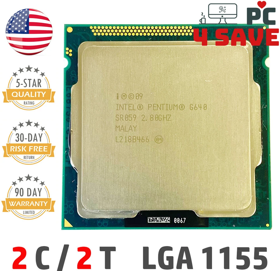 Intel Pentium Dual-Core G640 SR059 2.80GHz 3MB LGA 1155 Desktop CPU Coin Mining - Image 1 of 1