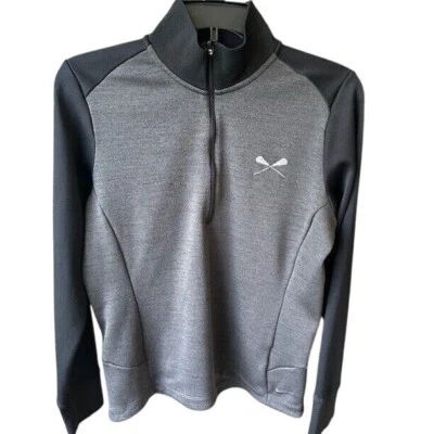 Pullover para mujer Nike Golf Lacrosse Dri-Fit 1/4 cremallera negro gris manga larga LG Foto 1 de 4