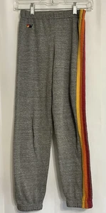 Aviator Nation Kids Grey Five Stripe Sweatpants Size 12 - Picture 1 of 9