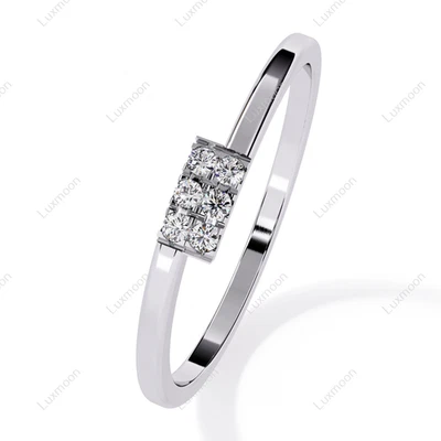 0.75 Ct Round Cut Lab-Created White Diamond Engagement Ring 10K White Gold - Image 1 of 4