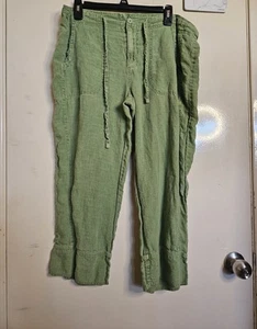 Pulp Pants Capis Womens Sage Pockets Boho Cotton Material Y2K - Picture 1 of 5