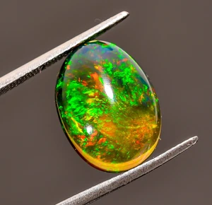 Piedra preciosa suelta cabujón forma ovalada ópalo etíope negro natural 5 quilates 16x12x5 mm - Imagen 1 de 3