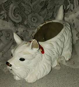 Cute 6" Vintage Scottish Terrier Scottie Dog Ceramic Planter  - Picture 1 of 6