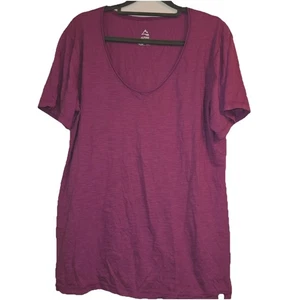 Rundhals Shirt Damen Large Rosa Magenta Kurzarm Freizeit Leicht T-Shirt - Bild 1 von 7