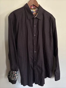 Robert Graham Sz 2XL Contrast Flip Cuff/Collar Textured  L/S Masquerade - Picture 1 of 14