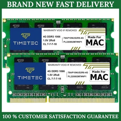 8GB (2x4GB) RAM for Apple MacBook Pro iMac MacMini 2008 2009 2010 DDR3 1066MHz - Image 1 of 4