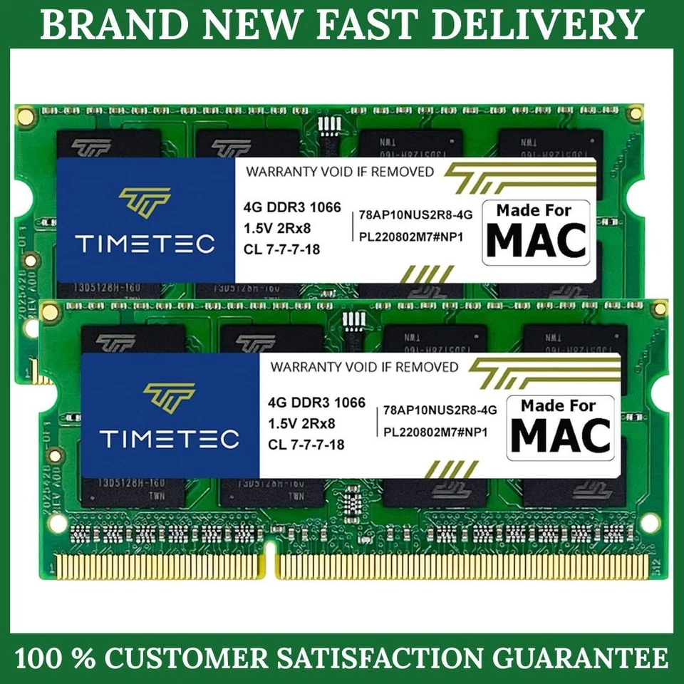 8GB (2x4GB) RAM for Apple MacBook Pro iMac MacMini 2008 2009 2010 DDR3 1066MHz - Image 1 of 4