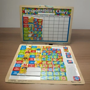 Melissa & Doug Magnetic Responsibility Chart Complete Set 89 Magnets Gently Used - Picture 1 of 6