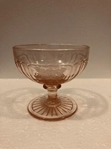 Pink Vintage Depression Glassware Sherbet Sorbet  Embossed With Flowers - Picture 1 of 9