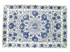 12"x18" Marble Tray Plate Lapis Floral Inlay Art & FREE Elephant Trunk Up Statue