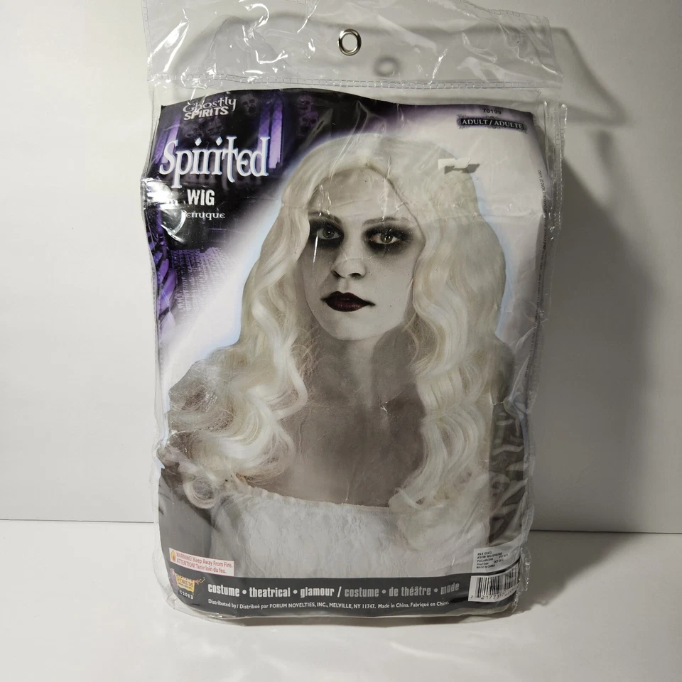 Peruca espirituosa (manchada) fantasmagórica espíritos fantasmas branco fantasia vestido fantasia Halloween - Imagem 1 de 4